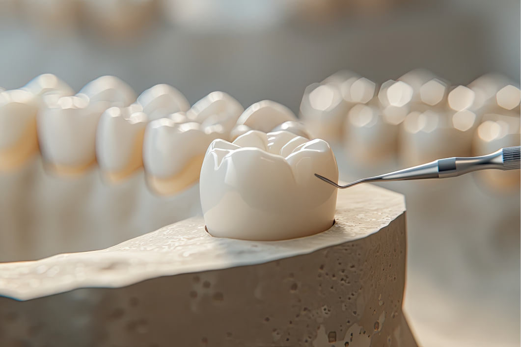 Korony protetyczne cyrkonowe, porcelanowe i na implancie — kiedy każda z nich?